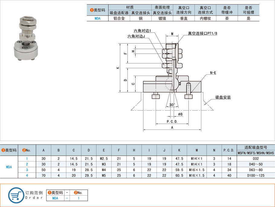 垂直真空口不帶緩沖型吸盤(pán)支架的作用