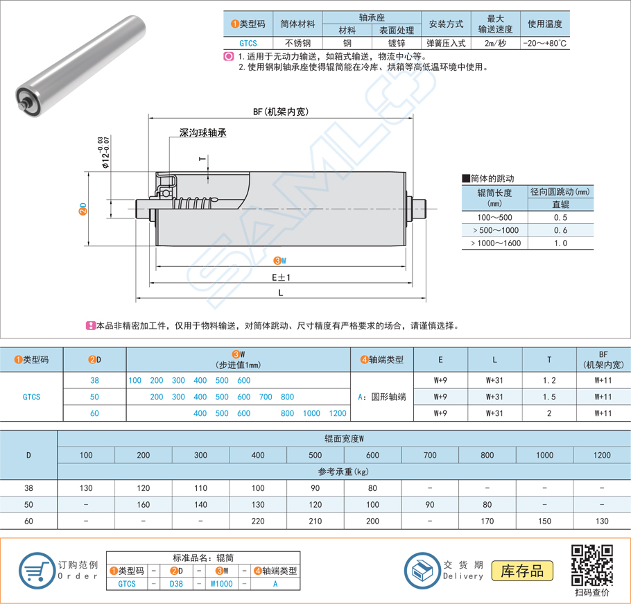 無動(dòng)力輸送輥筒-彈簧壓入式滾筒規(guī)格參數(shù)尺寸材質(zhì)