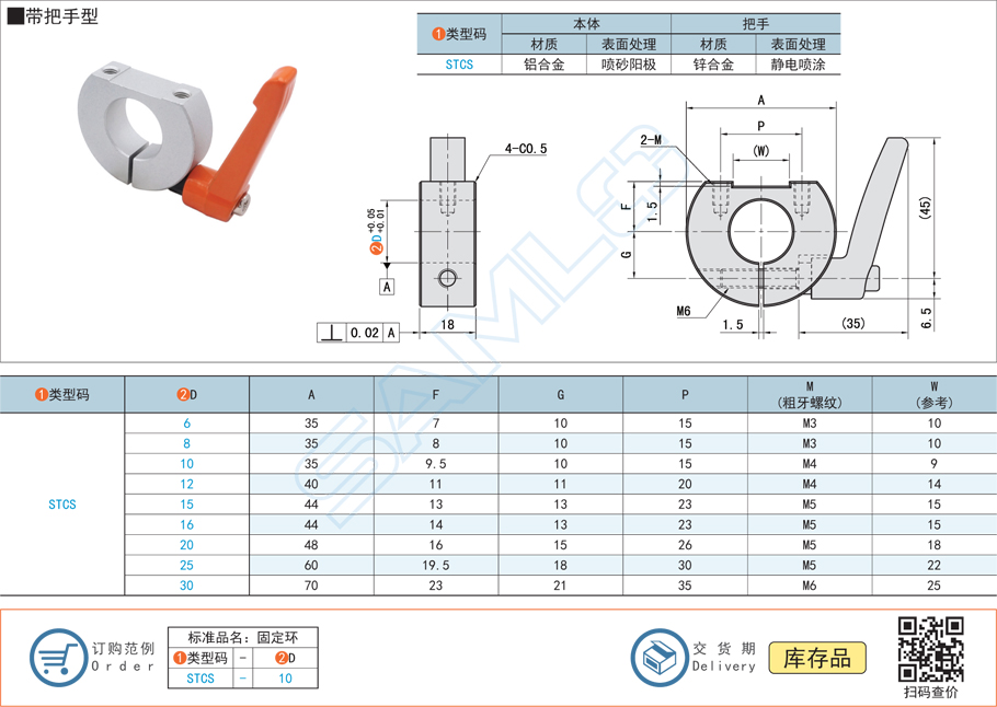 固定環(huán)-帶把手型規(guī)格參數(shù)尺寸材質