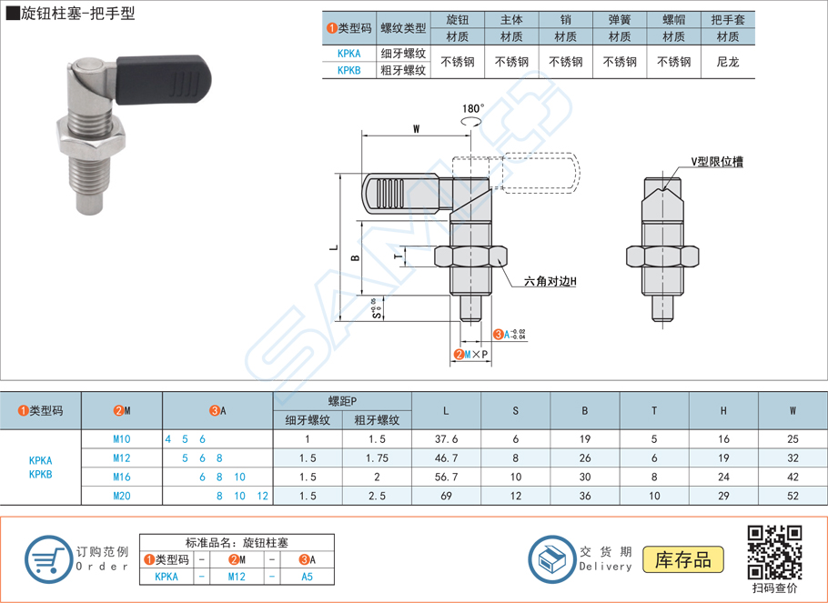 旋鈕柱塞-把手型規(guī)格參數(shù)尺寸材質(zhì)